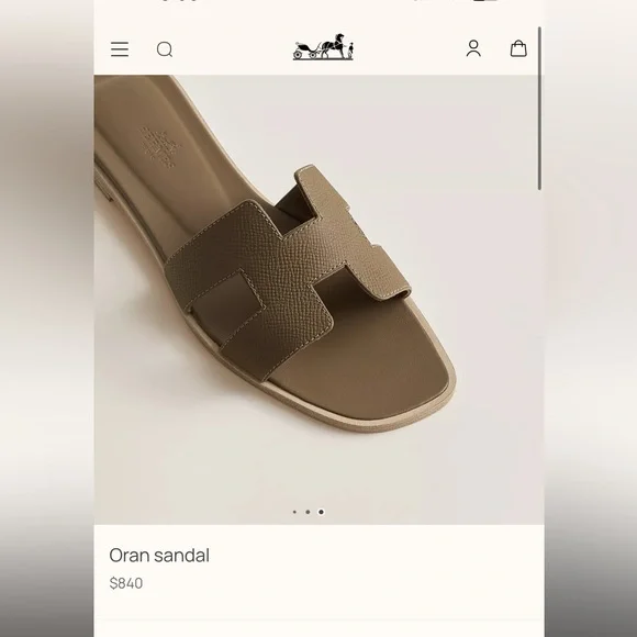 Hermes NWT Women’s Oran Sandal 37.5 - Picture 6 of 6